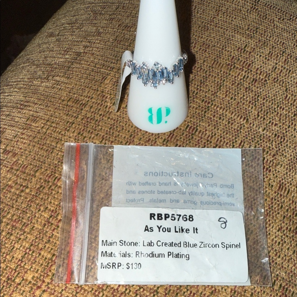 Bomb Party As You Like Blue Zircon Spinel with Rhodium